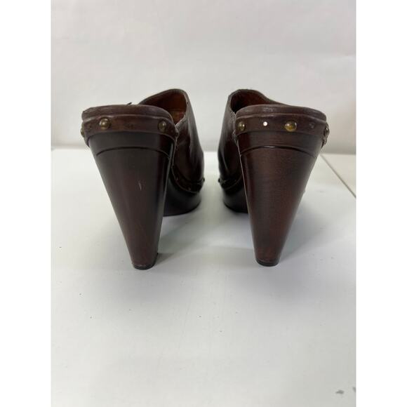 Zodiac Vintage Clogs Chocolate Brown Studded Detail Size 7 - Picture 4 of 8